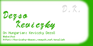 dezso keviczky business card